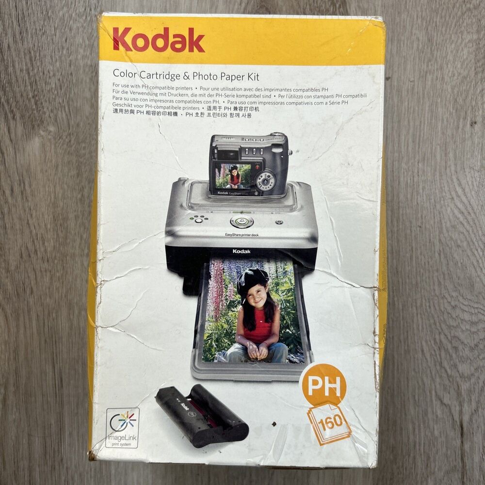 Kodak PH-160 EasyShare Printer Dock 4 Color Cartridge 160 Photo Paper Refill Kit